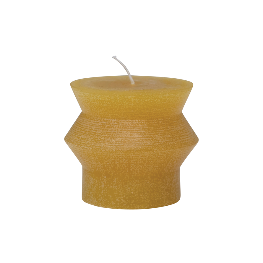 Unscented Totem Pillar Candle 3" H - Honey Yellow