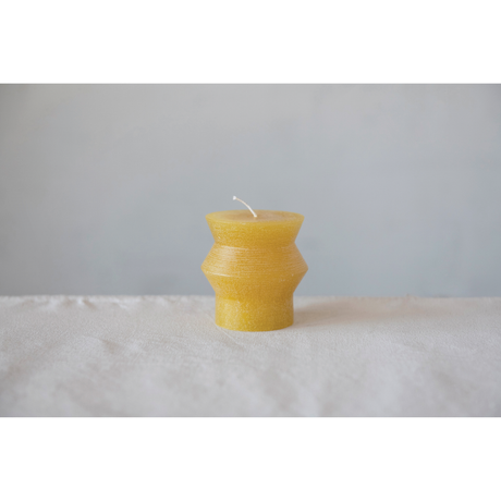 Unscented Totem Pillar Candle 3" H - Honey Yellow
