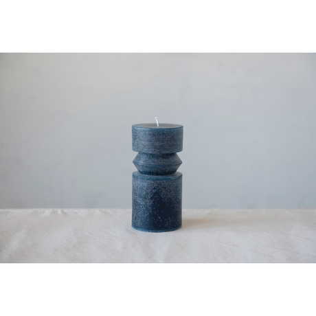 Unscented Harmony Totem Pillar Candle - Marine Blue