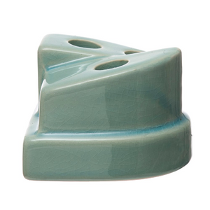 Aqua Crackle Glaze Taper Holder