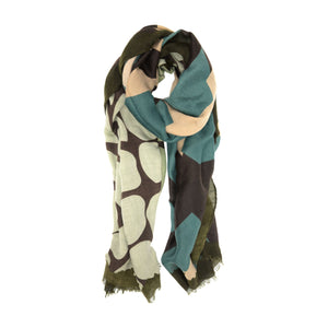 Teal Geometric Shapes Scarf
