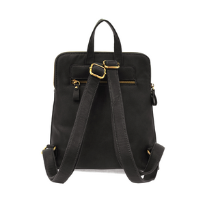 Vegan Leather Black Mini Julia Backpack Back View