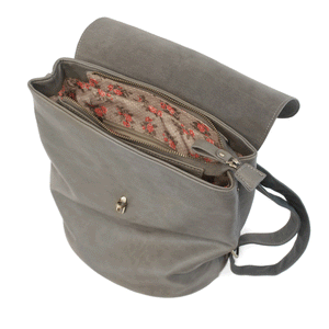 Joy Susan Charcoal Vegan Leather Colette Backpack Lined