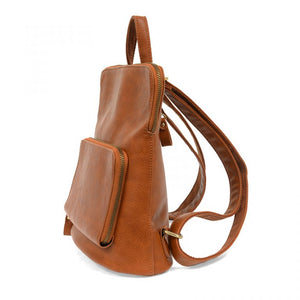 Vegan Leather Chicory Brown Mini Julia Backpack Side View