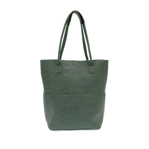 Evergreen Vegan Leather Front Pocket Kelly Tote