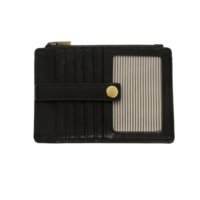 Vegan Leather Penny Mini Travel Wallet - Black