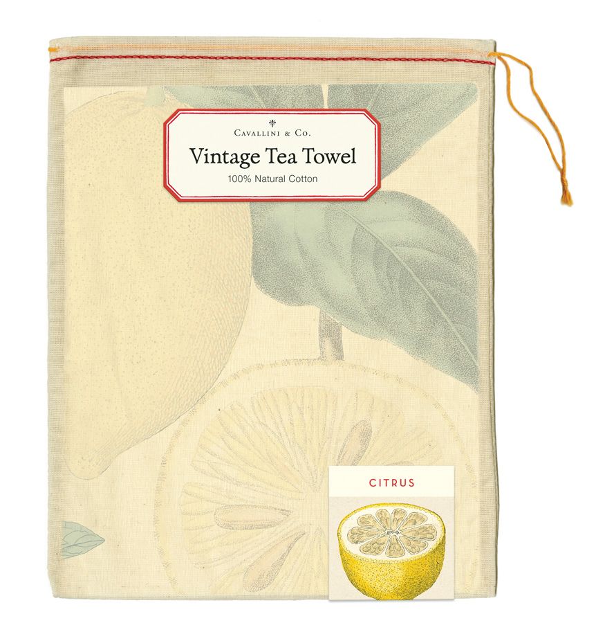 Vintage-Style Tea Towel - Citrus