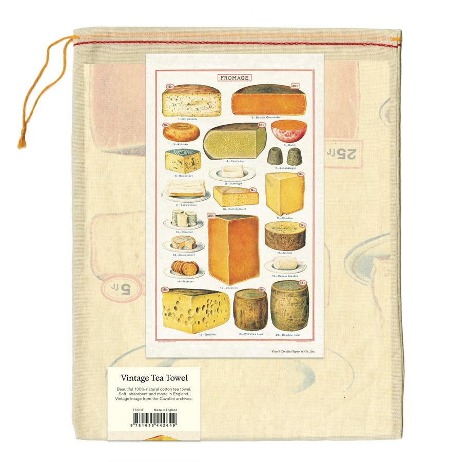 Vintage-Style Tea Towel - Cheese - Hello World Modern Mercantile