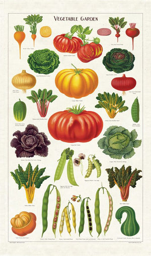 Vintage-Style Tea Towel - Vegetable Garden - Hello World Modern Mercantile