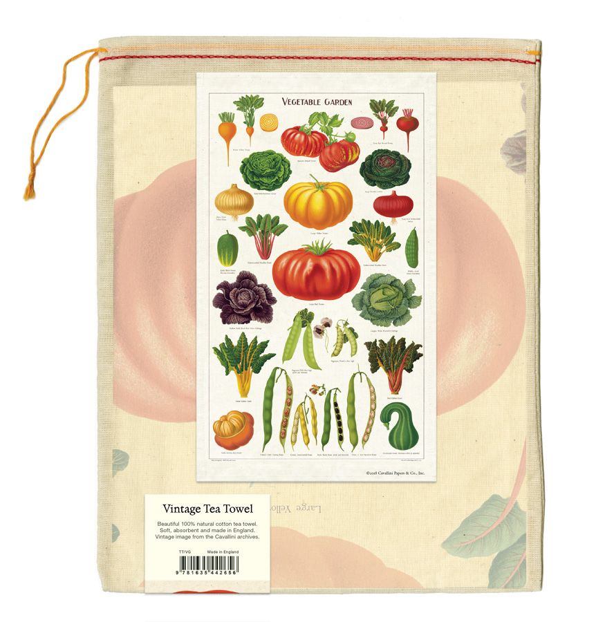 Vintage-Style Tea Towel - Vegetable Garden - Hello World Modern Mercantile