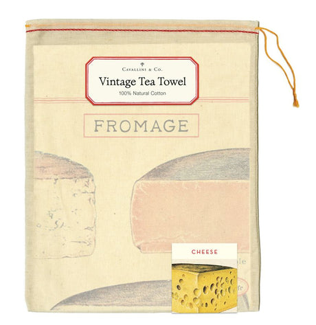 Vintage-Style Tea Towel - Cheese - Hello World Modern Mercantile