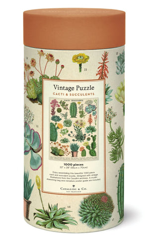 1000-Piece Vintage-Style Puzzle – Cacti & Succulents