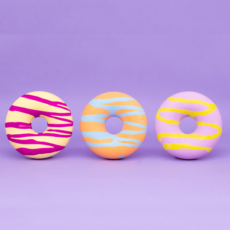 Purple Yellow Blue Pink Colorway Examples of Twee Sidewalk Donut Chalk